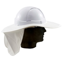 Brim - On Site Safety Snap Brim Plastic with Neck Flap - White