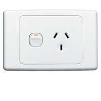 Clipsal 2000 Series Single Switch Socket Outlet (GPO Single 10A) WHITE