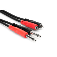 Hosa CPR-203 Stereo Interconnect Dual 1/4 in TS to Dual RCA 3m (10ft)