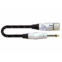 XLR 3-F to TS-M 6.5mm Jack Signal Lead (10m) Microphone lead