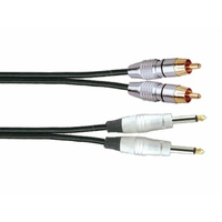 2 x TS-M 6.5mm Jack to 2 x RCA-M Signal Lead (6m)
