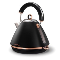 Morphy Richards Rose Gold Accents Traditional Pyramid Kettle - Black