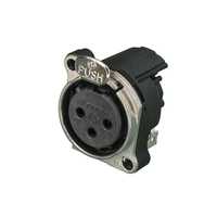 Neutrik NC3FBH1 3 pole female XLR receptacle, grounding: mating connector shell to pin1 and front panel, horizontal PCB mount
