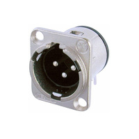 Neutrik 3 Pin Male XLR horizontal PCB mount, Nickel housing, silver contacts COM6A3