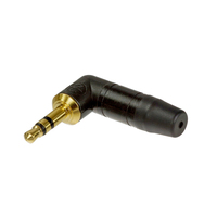 Neutrik NTP3RC-B 3 pole 3.5 mm audio plug, solder termination, chuck type strain relief, bushing, black housing, gold contacts