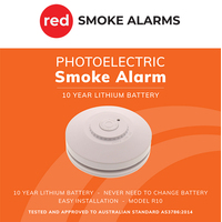 Red Smoke Alarms 10 Year Battery Stand Alone Smoke Alarm
