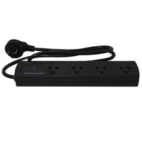 POWERBOARD 4 WAY BLACK UNSWITCHED