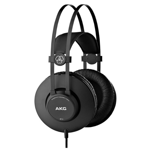 AKG K52 Closed-Back Headphones for Live Sound Monitoring and Recording Studios