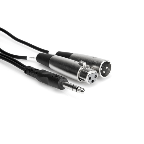 Hosa SRC-203 Insert Cable 1/4 in TRS to XLR3 M and XLR3 F 3m