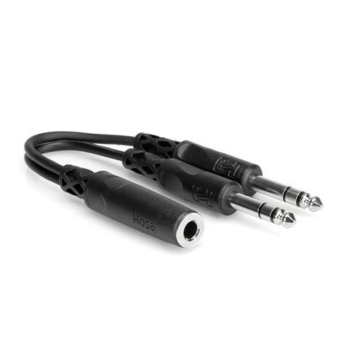 Y CABLE 2 TRS M1/4 PHONO 1 TRS F 1/4 6foot