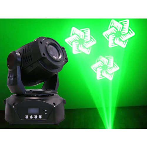 90w LED Moving Head. Colours, 2 gobo wheels, prism, pan and tilt