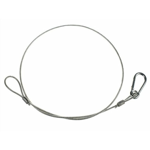 Safety wire, 3mm steel, 800mm long PVC coated. 230kg dead weight breaking point