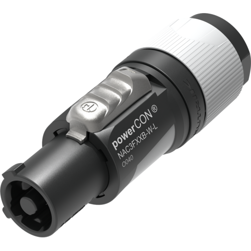 Neutrik NAC3FXXB-W-L powerCON locking AC mains cable connector for cable diameters 10-16mm