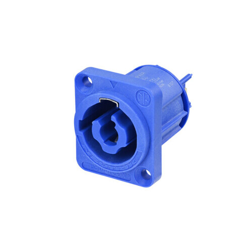 Neutrik NAC3MPXXA Appliance inlet connector, 3/16" flat tab terminals, blue