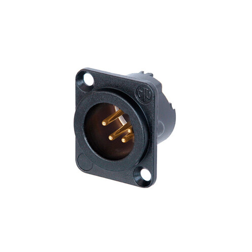 Neutrik NC4MD-LX-B 4-Pole Male XLR Panel Mount - Black and Gold X-Series