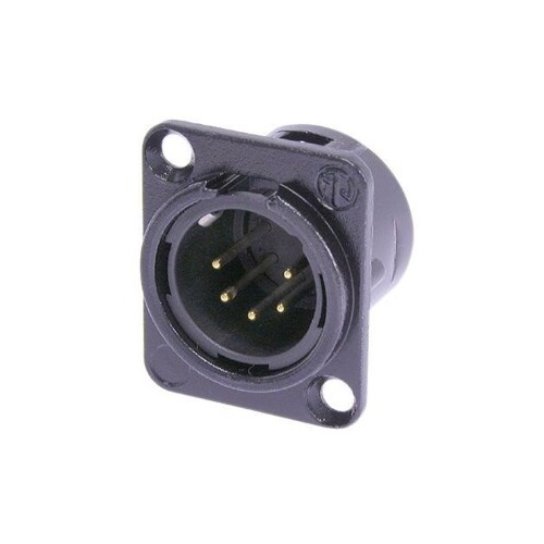 Neutrik NC5MD-L1-B XLR 5 Pin Panel Male Black/Gold, No Latch