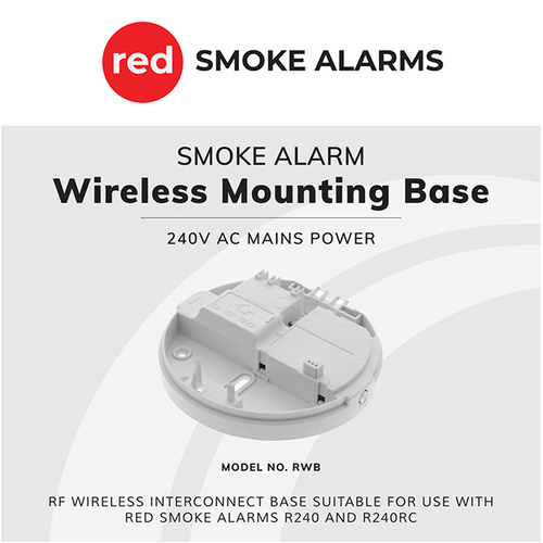 Red Smoke Alarms Wireless Base for 240V Smoke Alarm