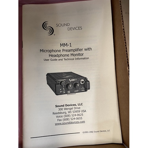 Sound Devices MM-1 Microphone Preamplifier with Headphone Monitor