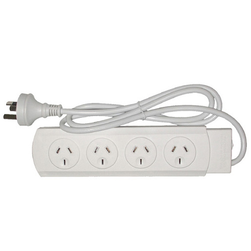 POWERBOARD  4 WAY WHITE UNSWITCHED